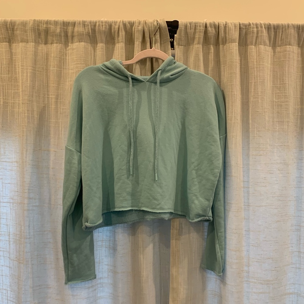 Aerie Mint Cropped Hoodie